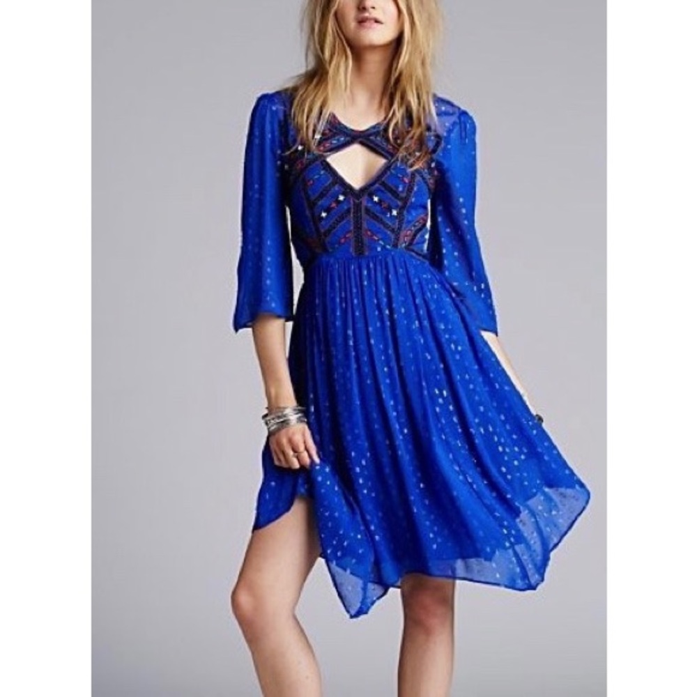 Free People Blue Mini Dress